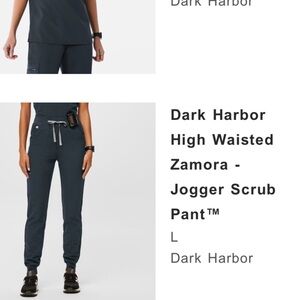 Figs Navy High Waisted Jogger scrubs